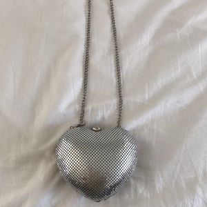 silver heart purse